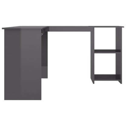 Berkfield L-Shaped Corner Desk High Gloss Grey 120x140x75 cm Engineered Wood