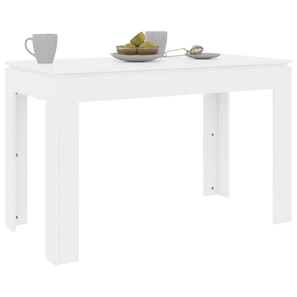 Berkfield Dining Table High Gloss White 120x60x76 cm Engineered Wood