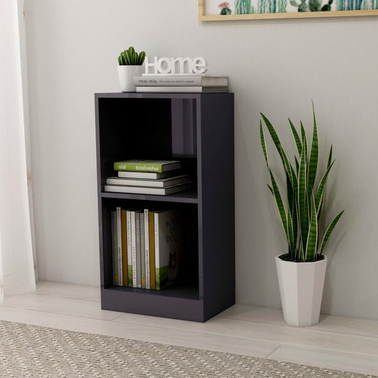 Berkfield Bookshelf High Gloss Grey 40x24x75 cm Engineered Wood