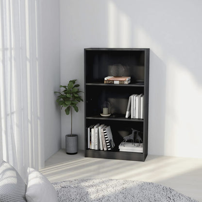 Berkfield 3-Tier Book Cabinet High Gloss Grey 60x24x109 cm Engineered Wood