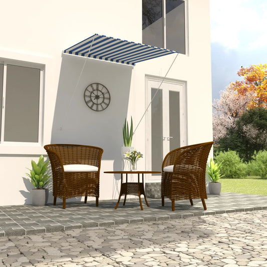Berkfield Retractable Awning 100x150 cm Blue and White