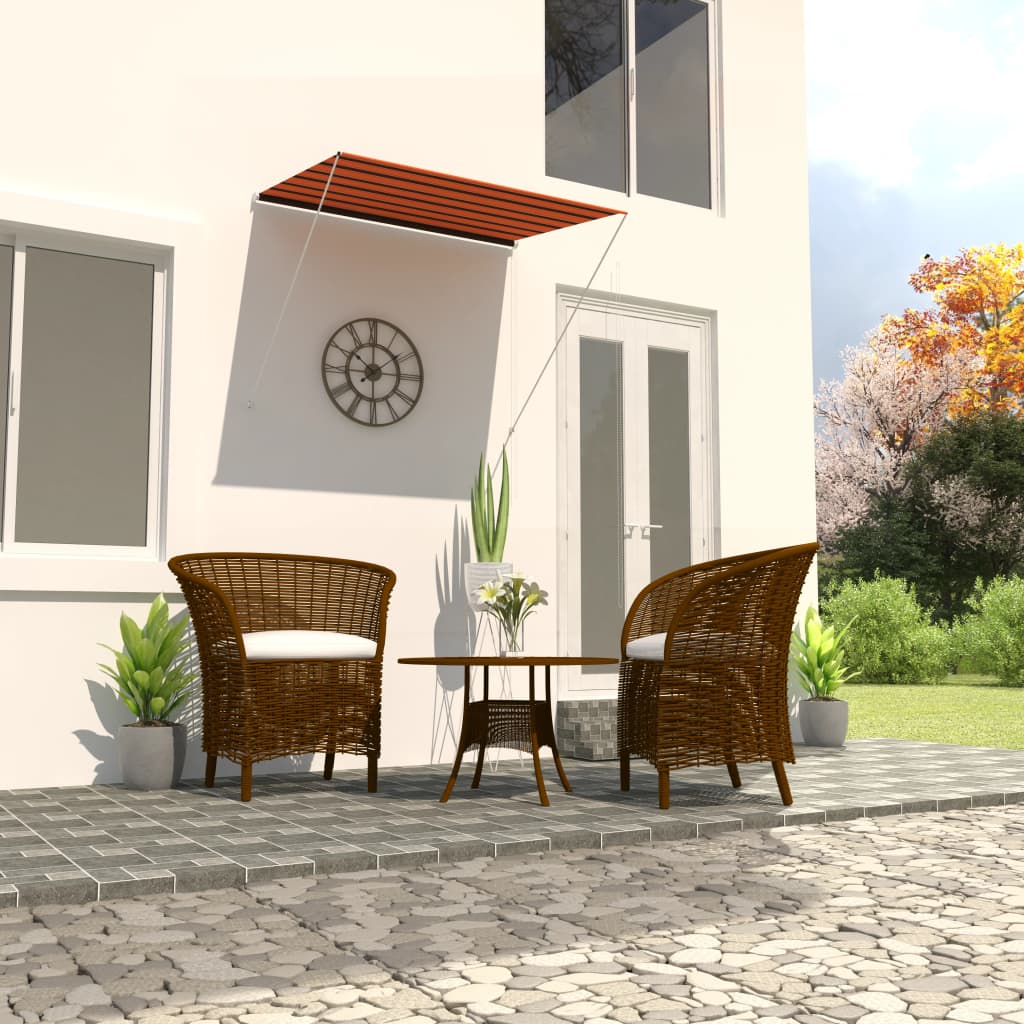 Berkfield Retractable Awning 200x150 cm Orange and Brown