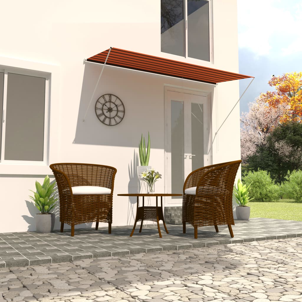 Berkfield Retractable Awning 300x150 cm Orange and Brown