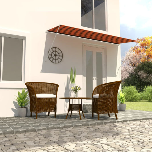 Berkfield Retractable Awning 350x150 cm Orange and Brown