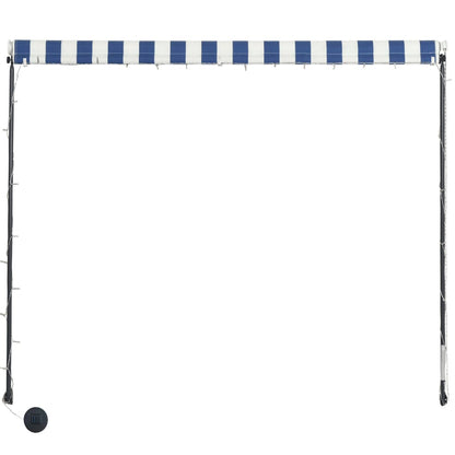 Berkfield Retractable Awning with LED 150x150 cm Blue and White
