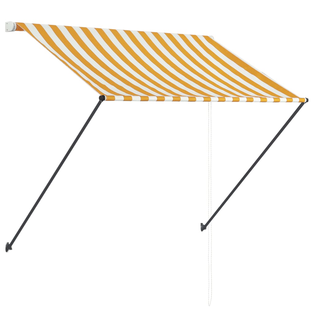 Berkfield Retractable Awning with LED 150x150 cm Yellow and White