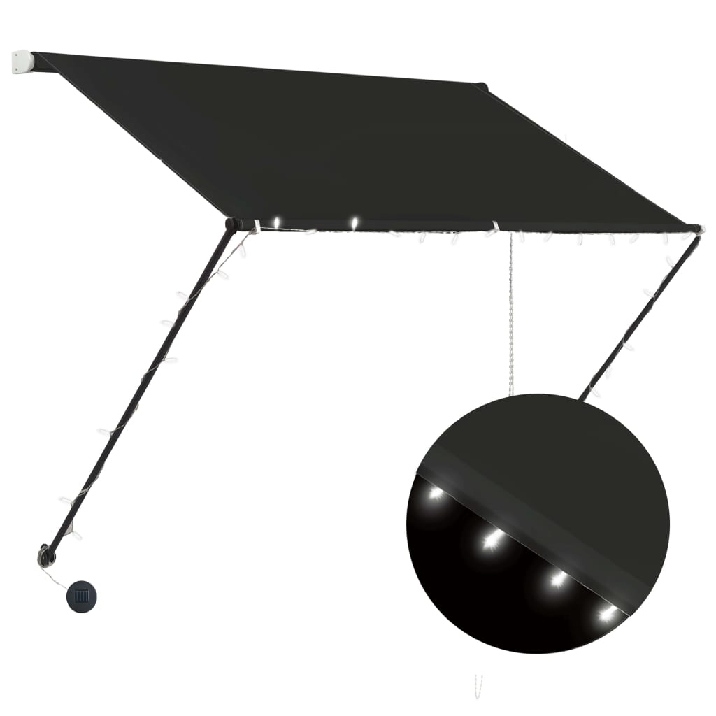 Berkfield Retractable Awning with LED 150x150 cm Anthracite