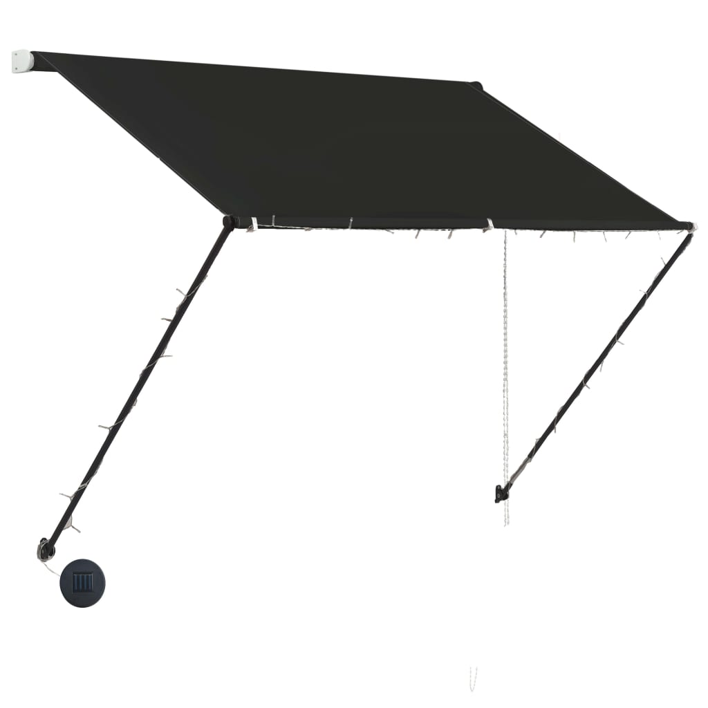 Berkfield Retractable Awning with LED 150x150 cm Anthracite