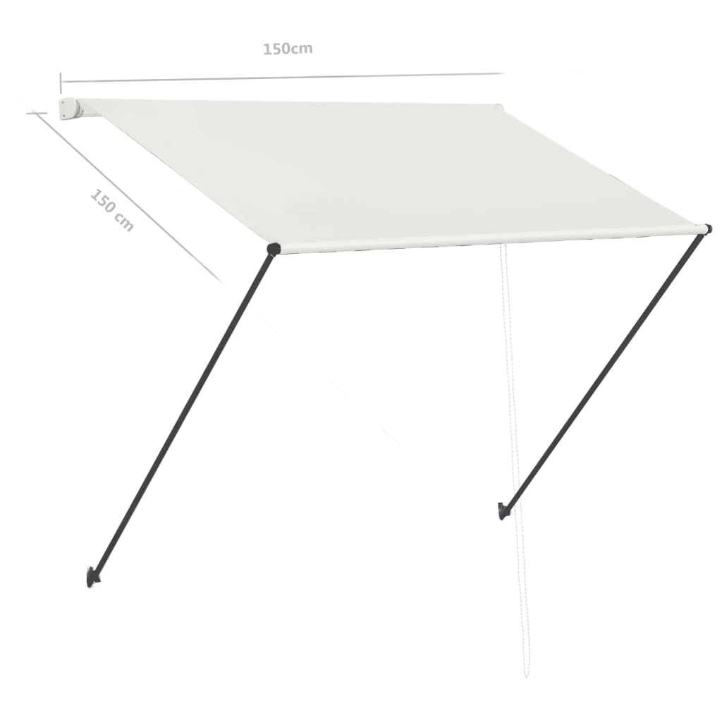 Berkfield Retractable Awning with LED 150x150 cm Cream