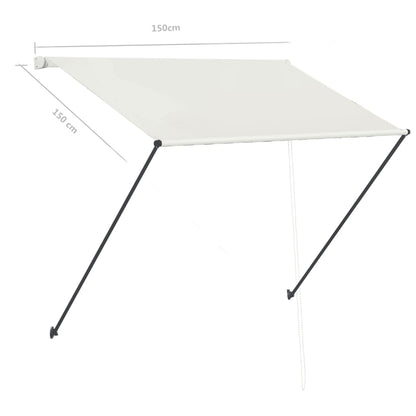 Berkfield Retractable Awning with LED 150x150 cm Cream