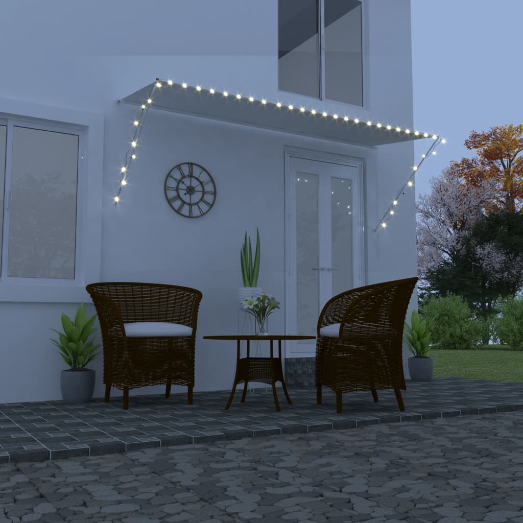 Berkfield Retractable Awning with LED 300x150 cm Cream