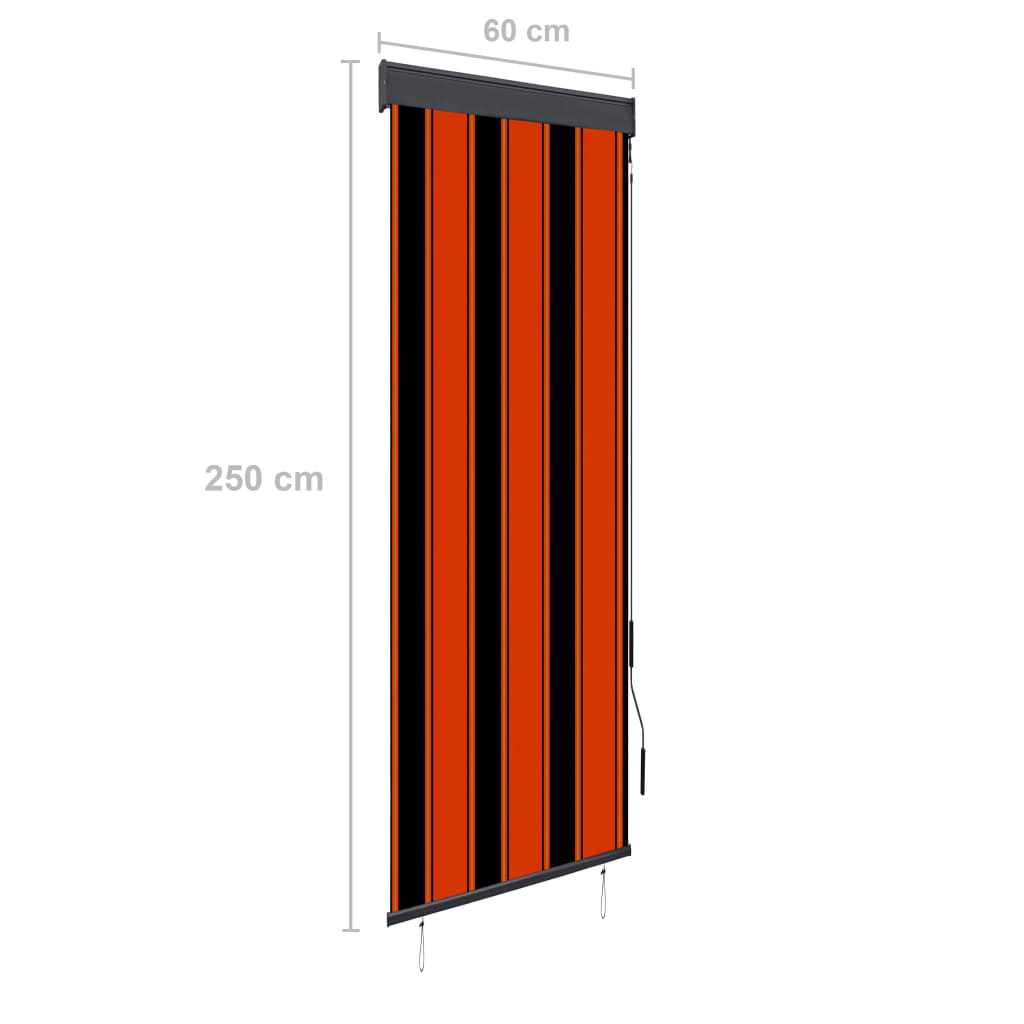 Berkfield Outdoor Roller Blind 60x250 cm Orange and Brown