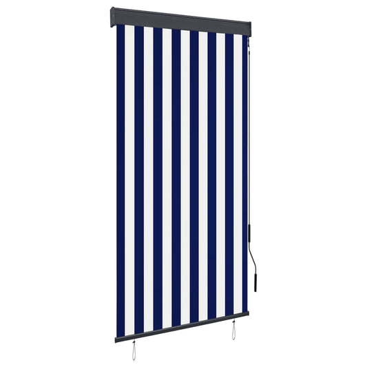 Berkfield Outdoor Roller Blind 80x250 cm Blue and White