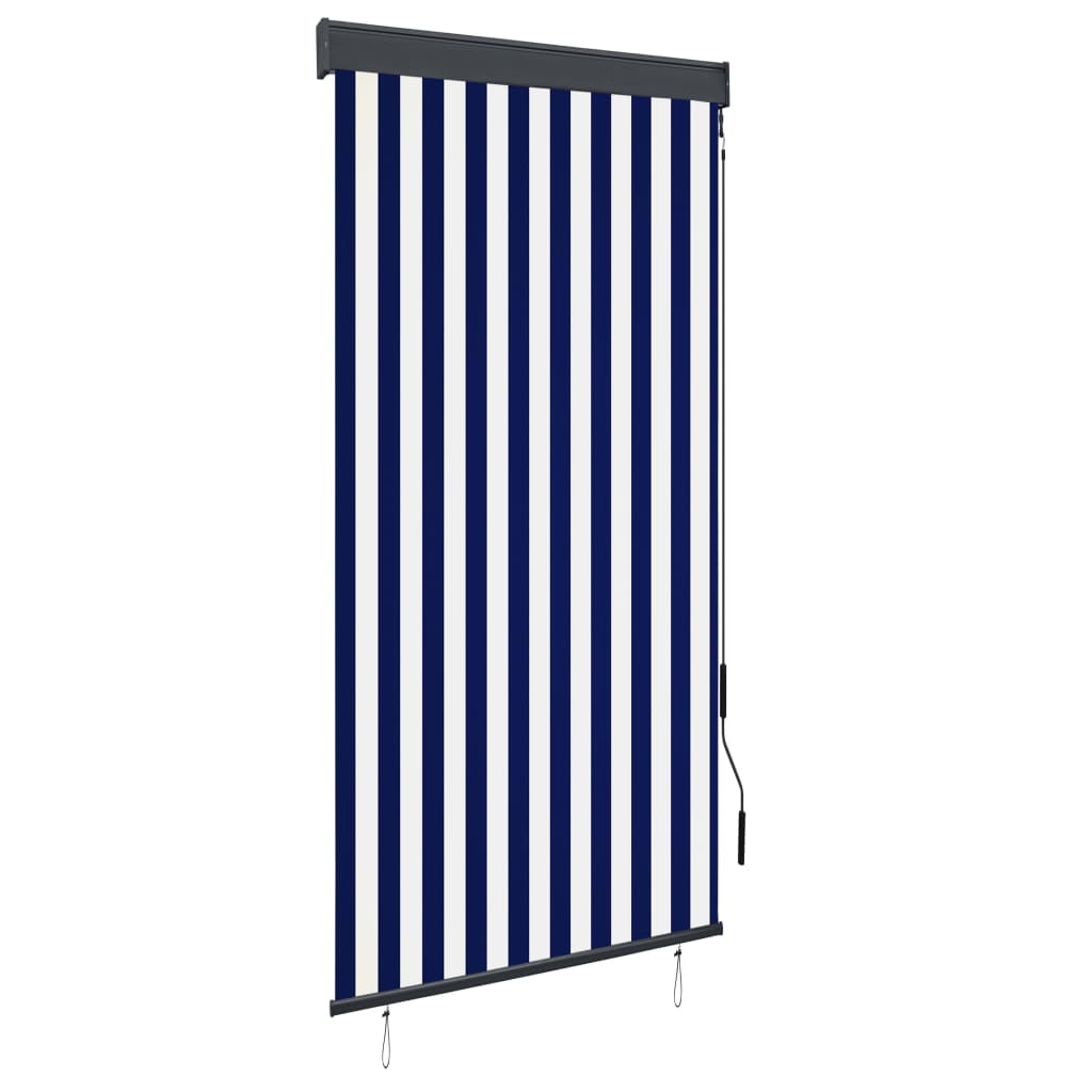 Berkfield Outdoor Roller Blind 100x250 cm Blue and White