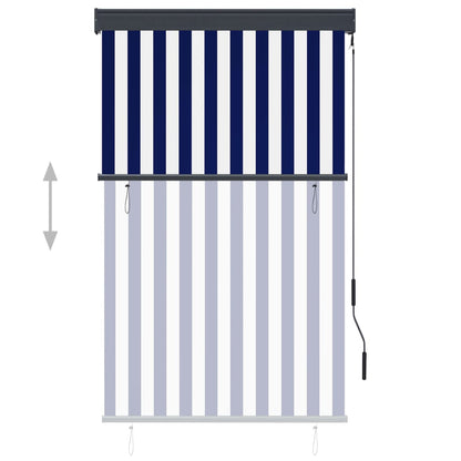 Berkfield Outdoor Roller Blind 100x250 cm Blue and White