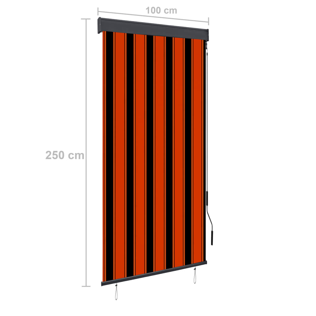 Berkfield Outdoor Roller Blind 100x250 cm Orange and Brown