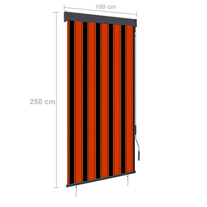 Berkfield Outdoor Roller Blind 100x250 cm Orange and Brown