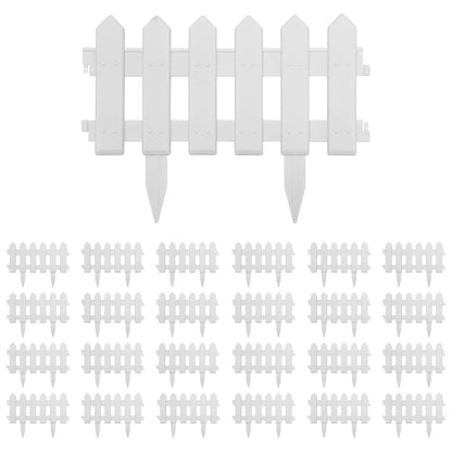 Berkfield Lawn Edgings 25 pcs White 10 m PP