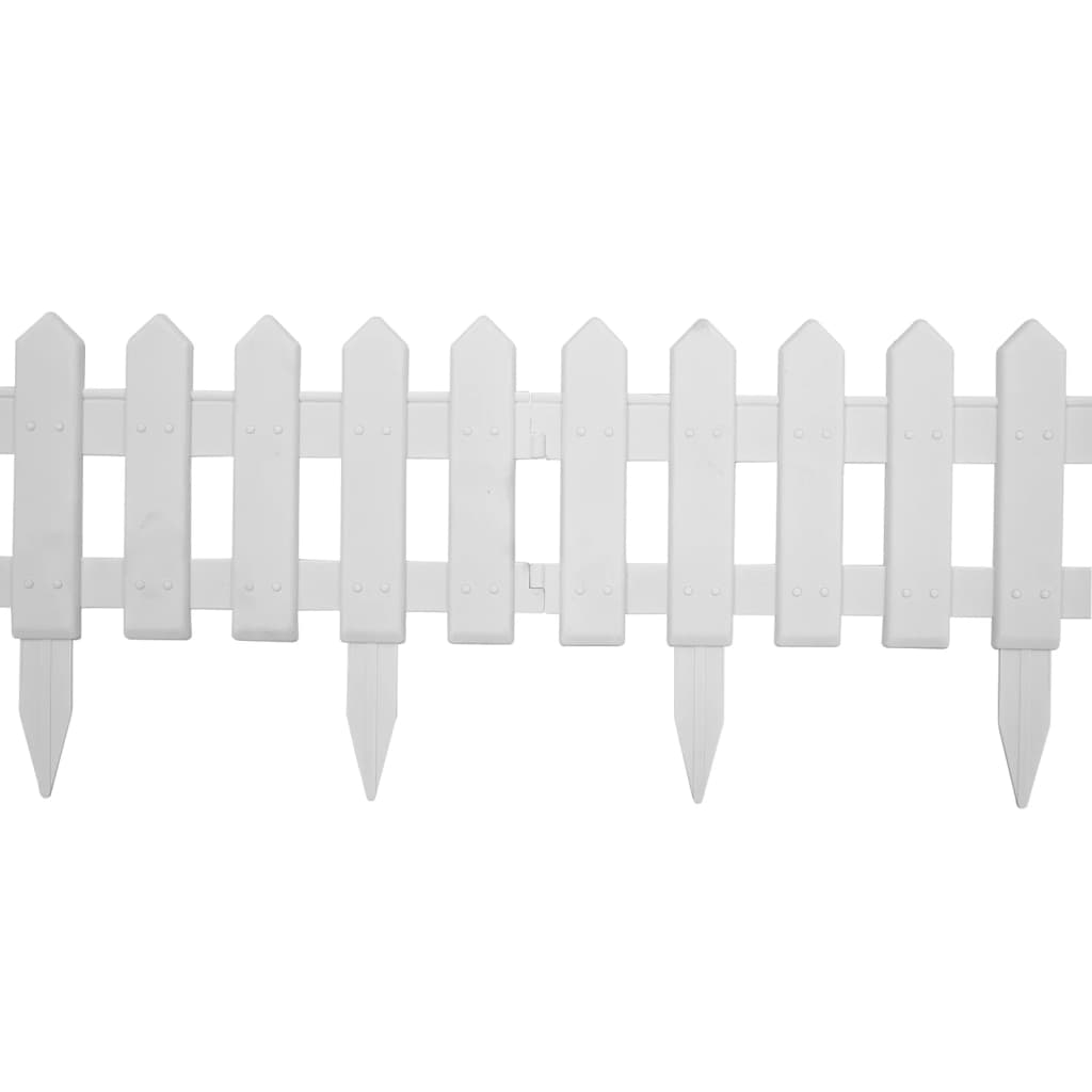 Berkfield Lawn Edgings 25 pcs White 10 m PP