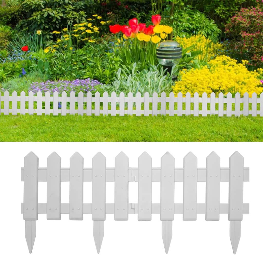 Berkfield Lawn Edgings 25 pcs White 10 m PP