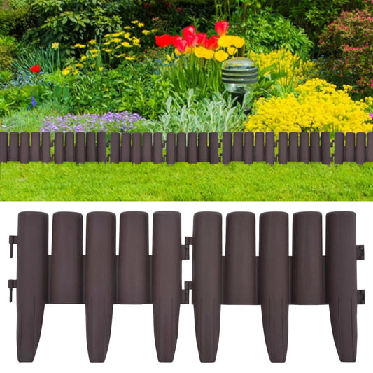 Berkfield Lawn Edgings 36 pcs Brown 10 m PP