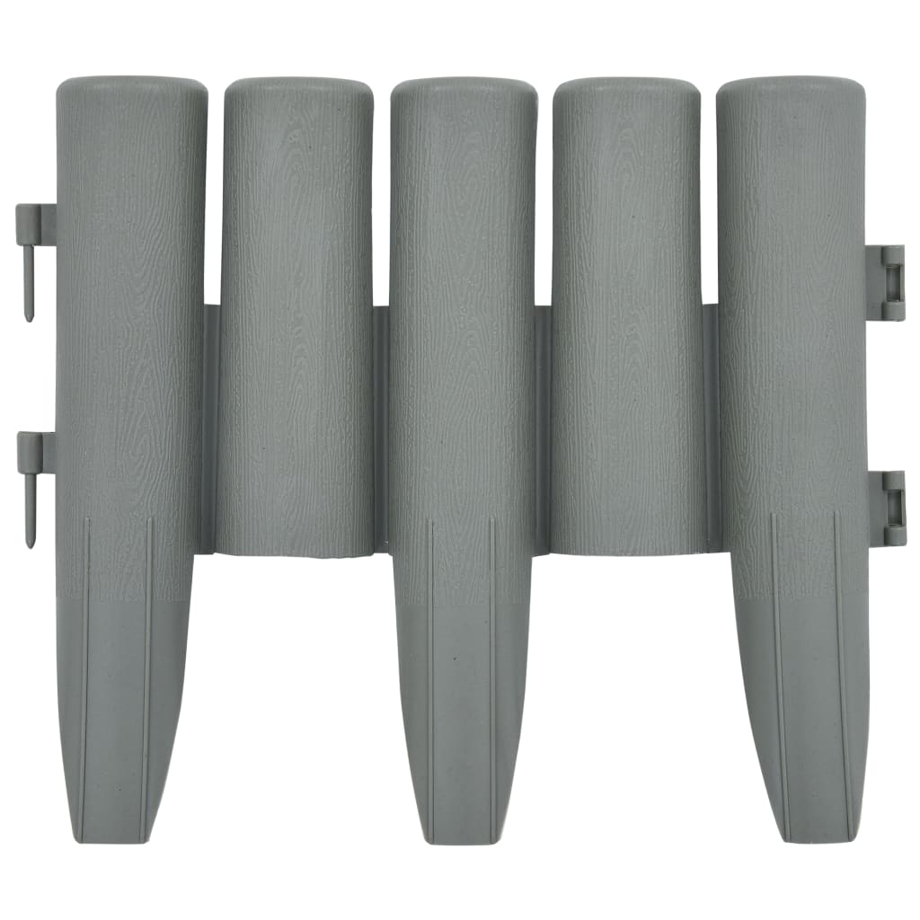 Berkfield Lawn Edgings 36 pcs Grey 10 m PP