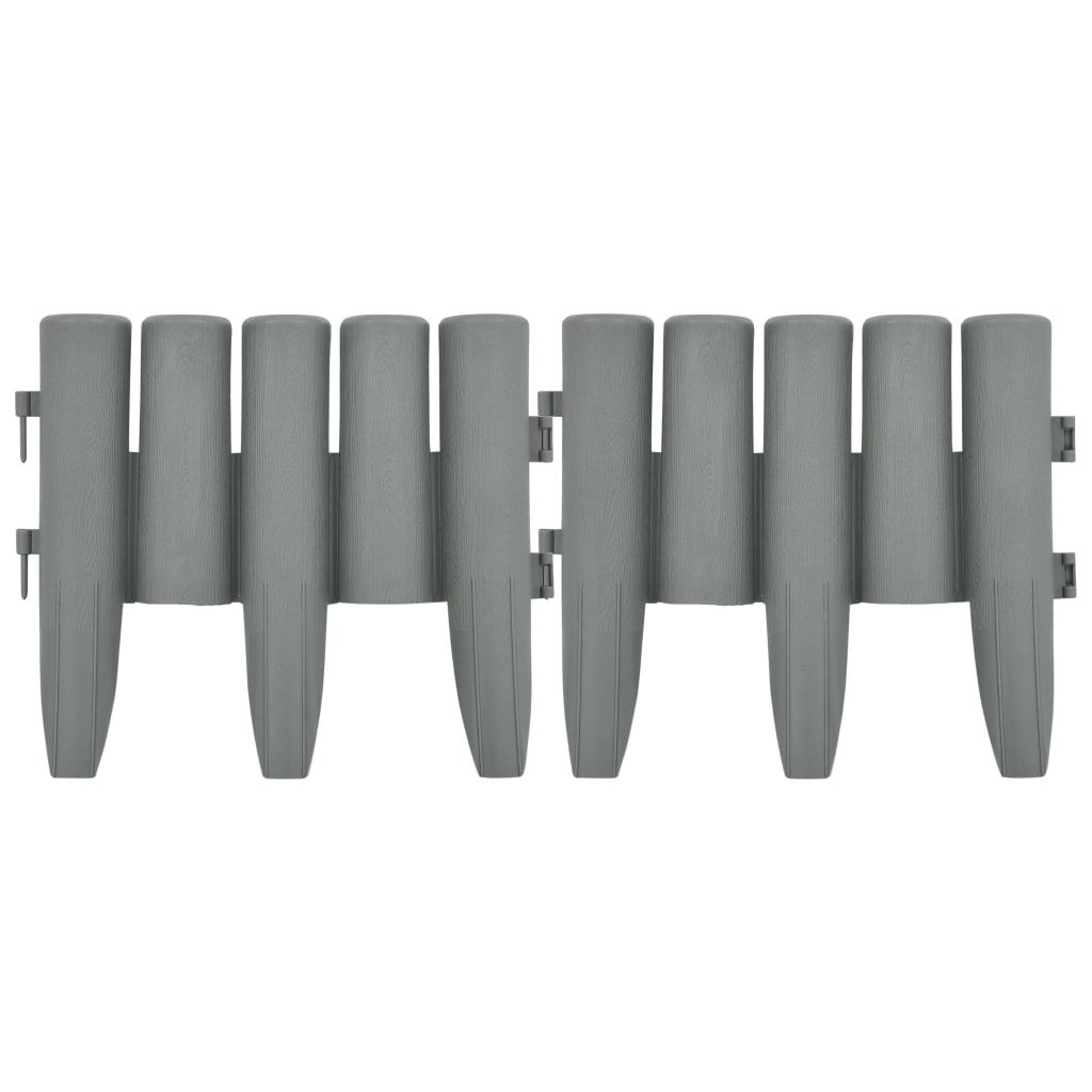 Berkfield Lawn Edgings 36 pcs Grey 10 m PP