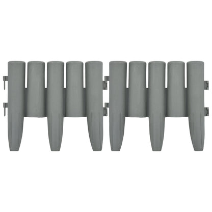 Berkfield Lawn Edgings 36 pcs Grey 10 m PP