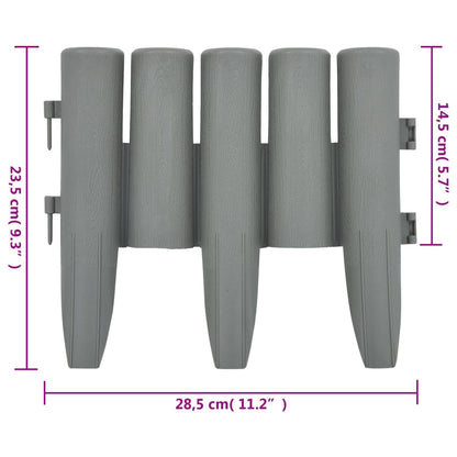 Berkfield Lawn Edgings 36 pcs Grey 10 m PP