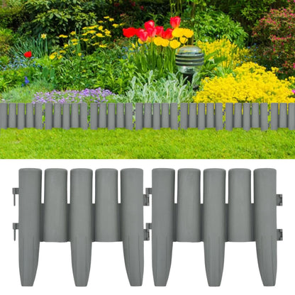Berkfield Lawn Edgings 36 pcs Grey 10 m PP