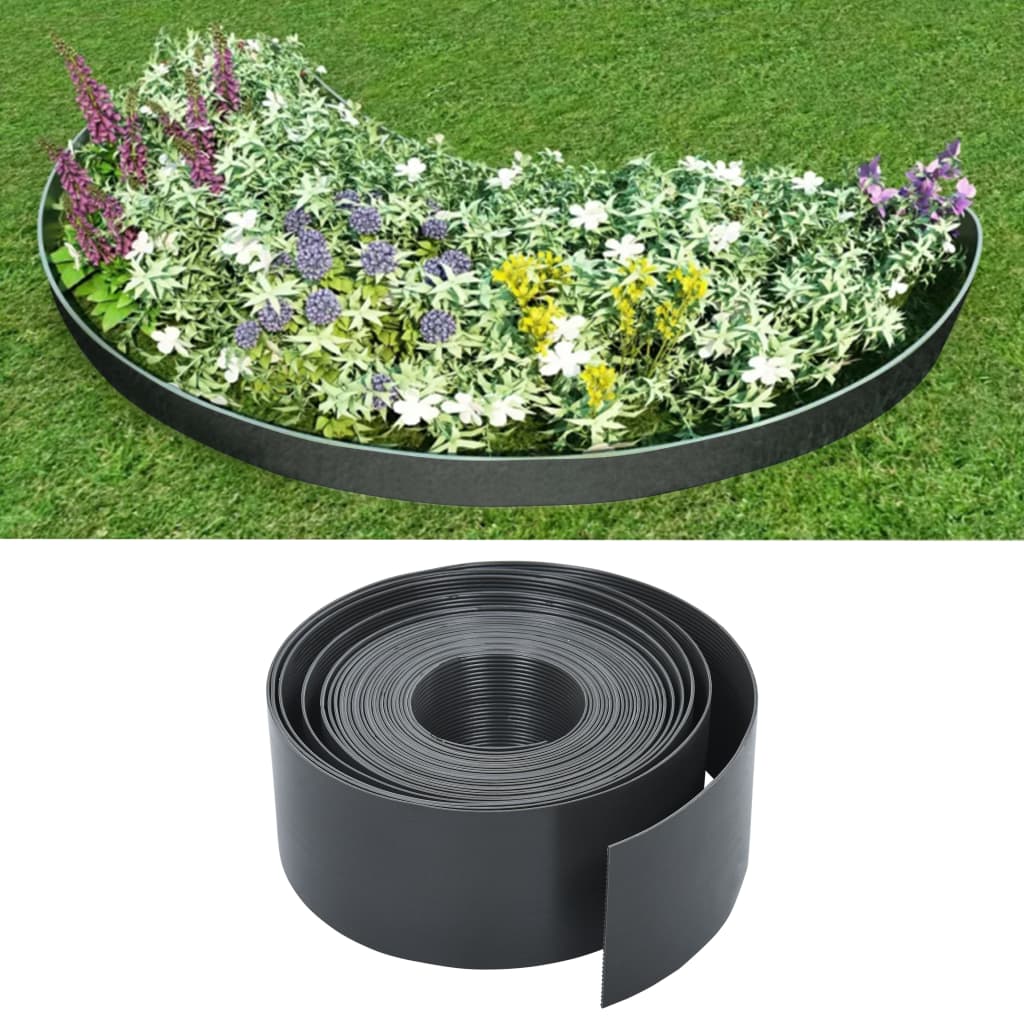 Berkfield Garden Edging Grey 10 m 10 cm PE