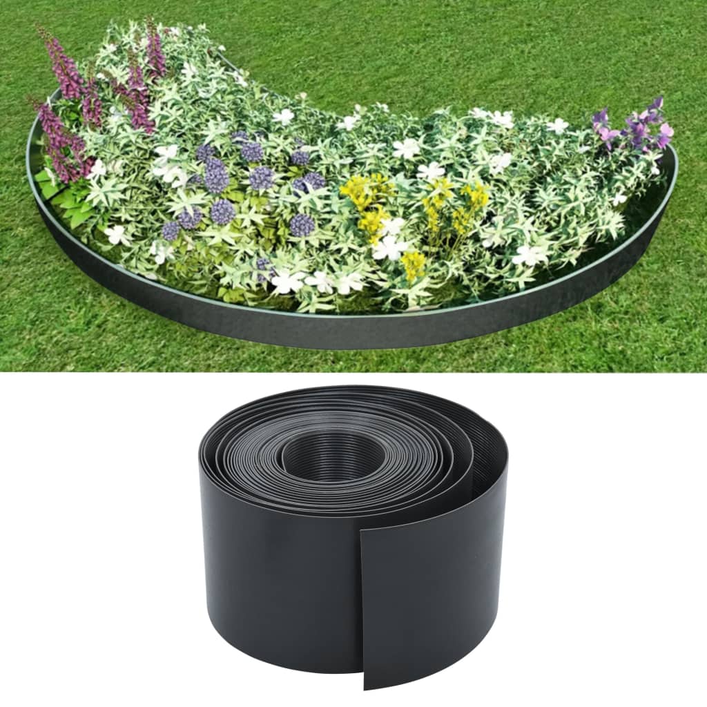 Berkfield Garden Edging Grey 10 m 15 cm PE