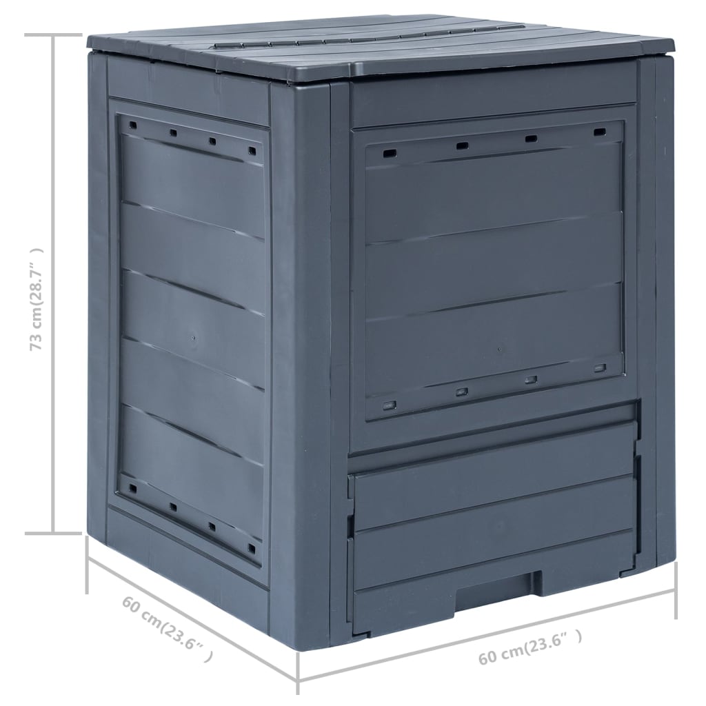 Berkfield Garden Composters 2 pcs Grey 60x60x73cm 520 L
