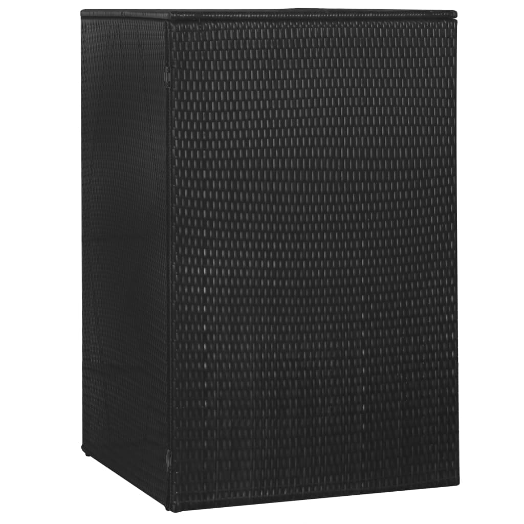Berkfield Single Wheelie Bin Shed Black 76x78x120 cm Poly Rattan