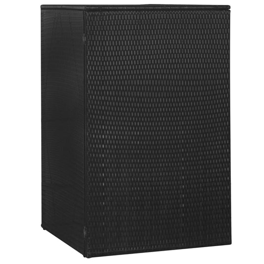 Berkfield Single Wheelie Bin Shed Black 76x78x120 cm Poly Rattan