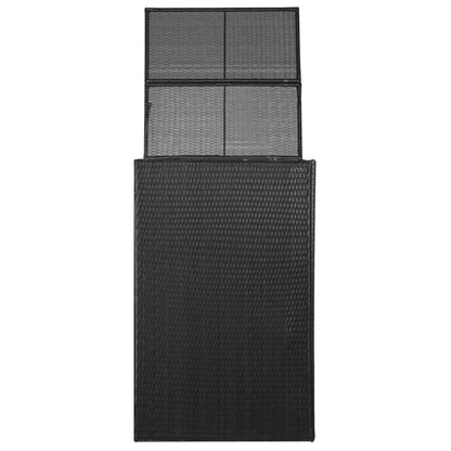 Berkfield Single Wheelie Bin Shed Black 76x78x120 cm Poly Rattan