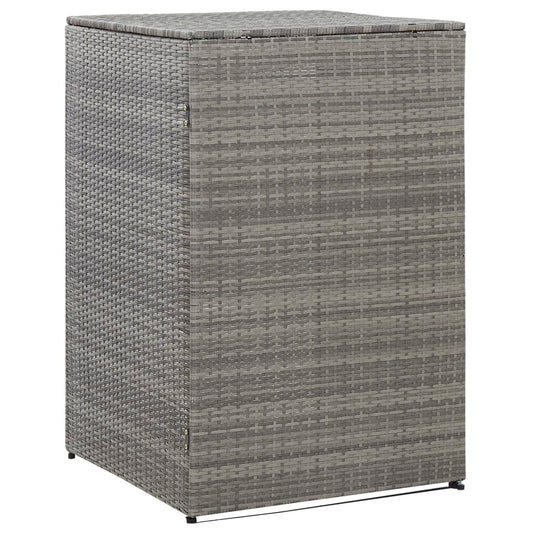 Berkfield Single Wheelie Bin Shed Anthracite 76x78x120 cm Poly Rattan