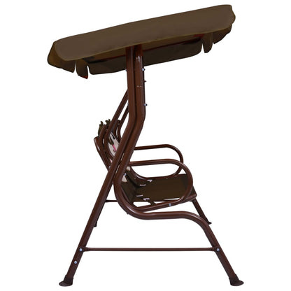 Berkfield Kids Swing Bench Brown 115x75x110 cm Fabric