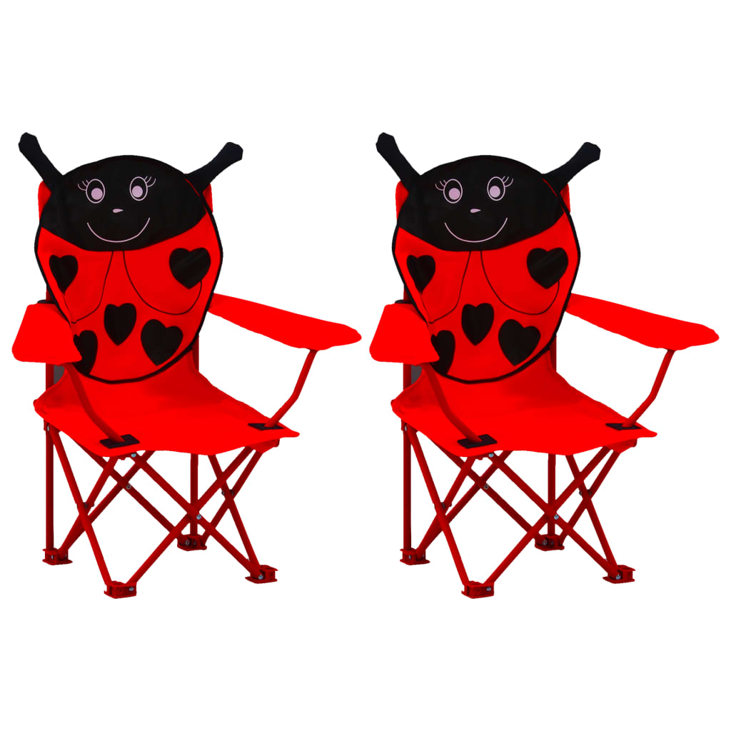 Berkfield Kids' Garden Chairs 2 pcs Red Fabric