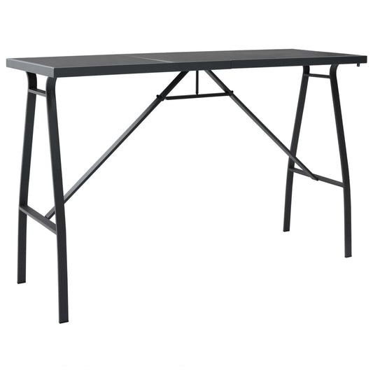 Berkfield Garden Bar Table Black 180x60x110 cm Tempered Glass