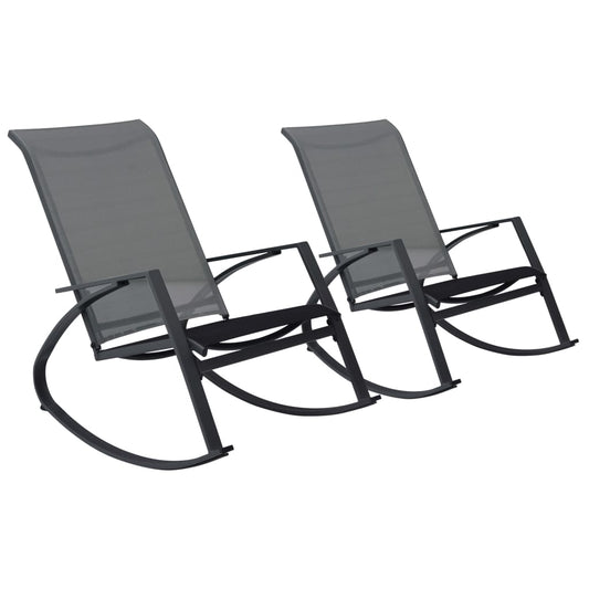 Berkfield Garden Rocking Chairs 2 pcs Textilene Dark Grey