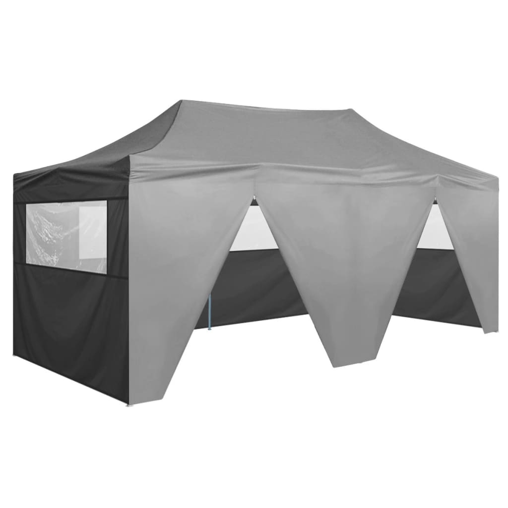 Berkfield Professional Folding Party Tent with 4 Sidewalls 3x6 m Steel Anthracite