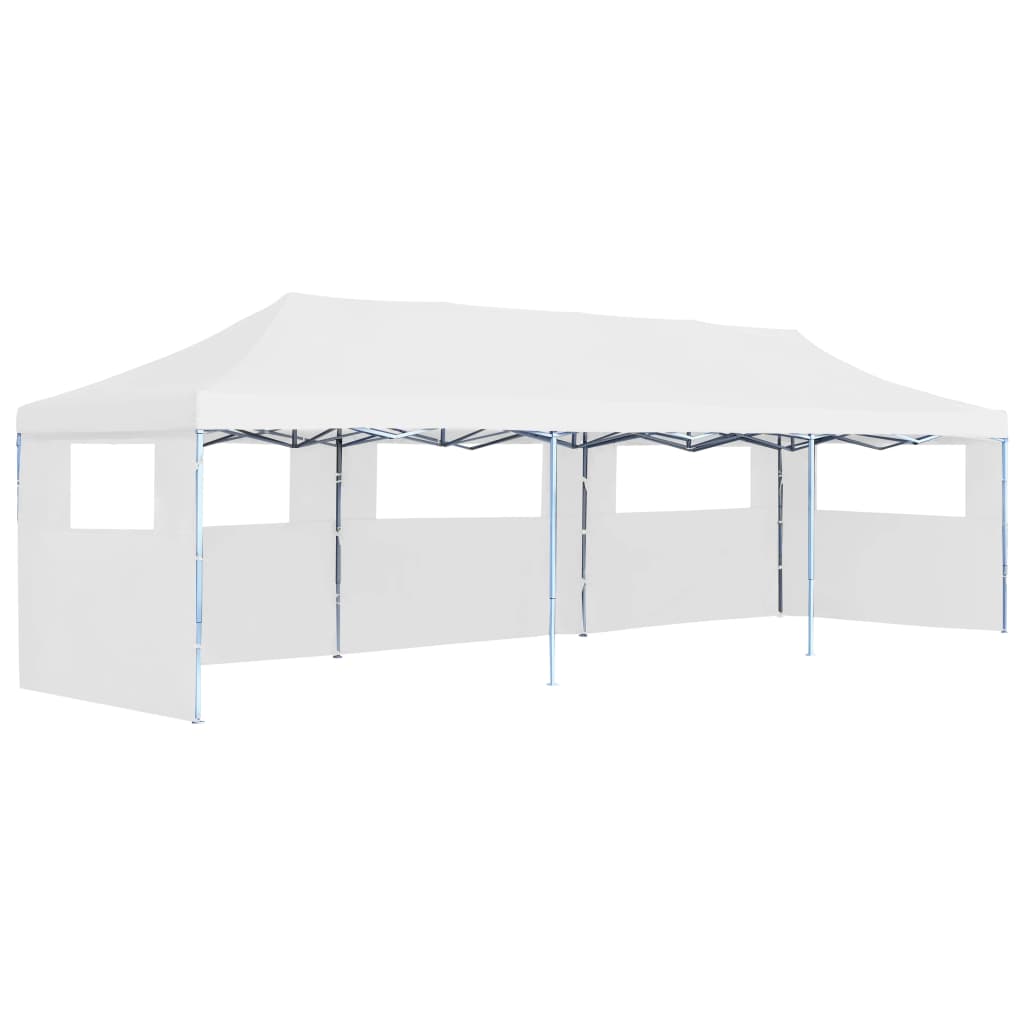 Berkfield Folding Pop-up Party Tent with 5 Sidewalls 3x9 m White