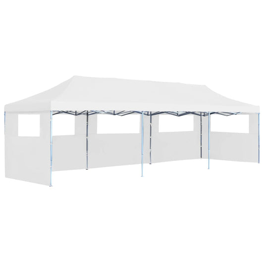 Berkfield Folding Pop-up Party Tent with 5 Sidewalls 3x9 m White