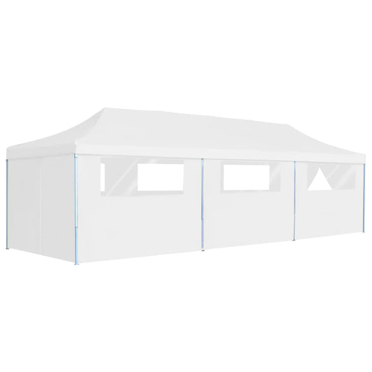 Berkfield Folding Pop-up Party Tent with 8 Sidewalls 3x9 m White