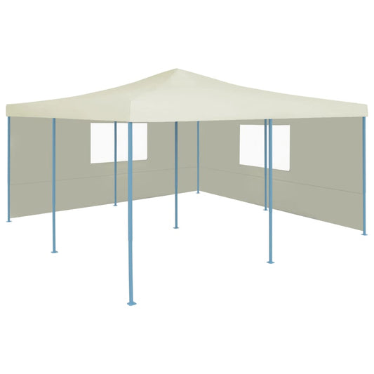 Berkfield Folding Gazebo with 2 Sidewalls 5x5 m Cream