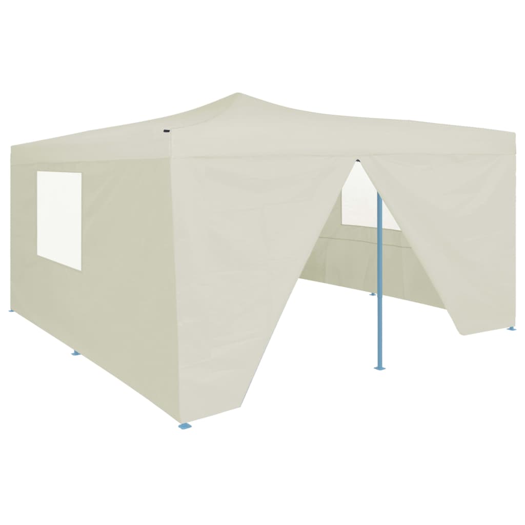 Berkfield Folding Gazebo with 4 Sidewalls 5x5 m Cream
