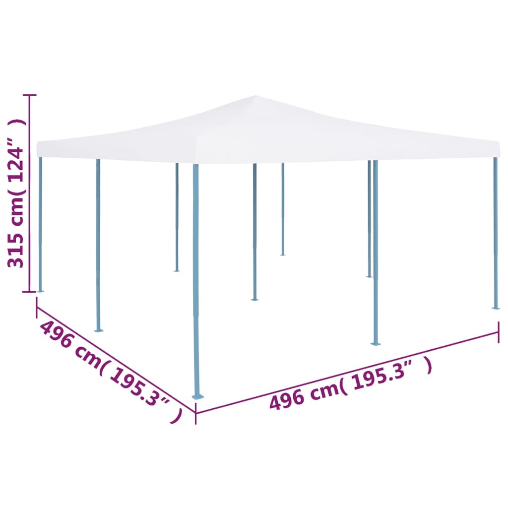 Berkfield Folding Gazebo 5x5 m White