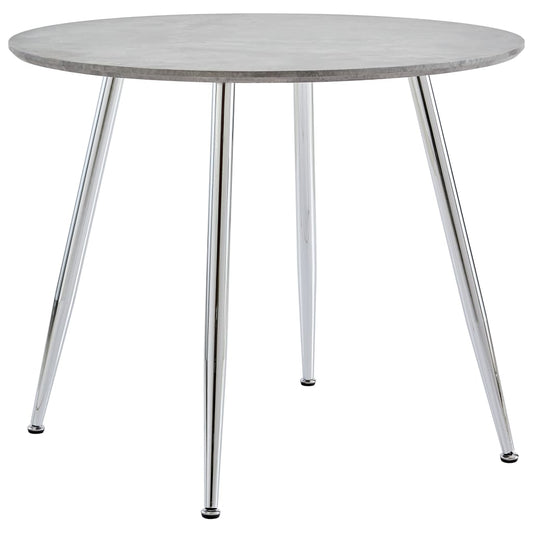 Berkfield Dining Table Concrete and Silver 90x73.5 cm MDF