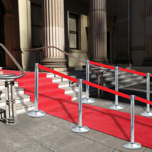 Berkfield Stanchion with Belt Airport Barrier Stainless Steel Silver